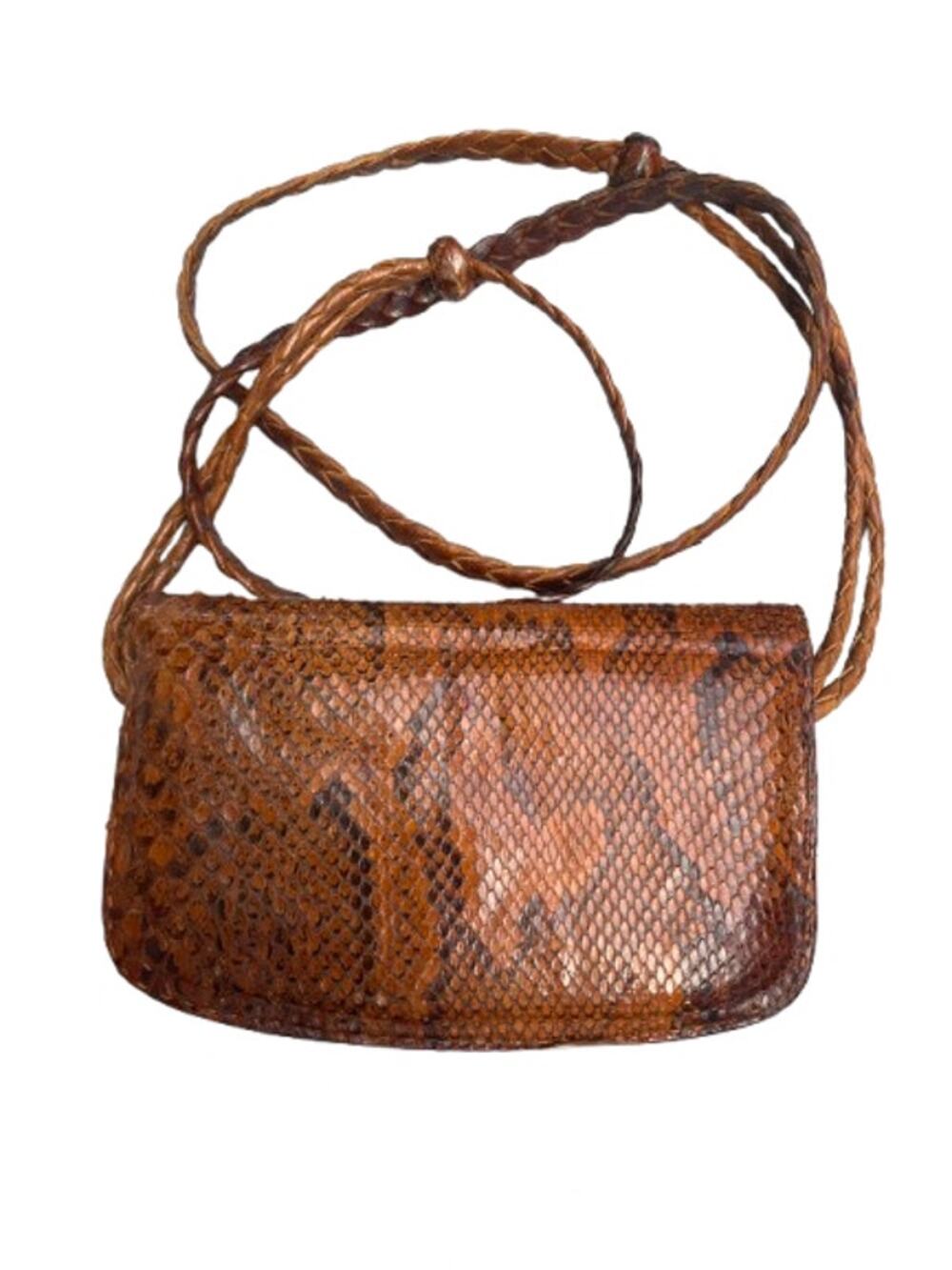 Antique vintage snakeskin leather handbag